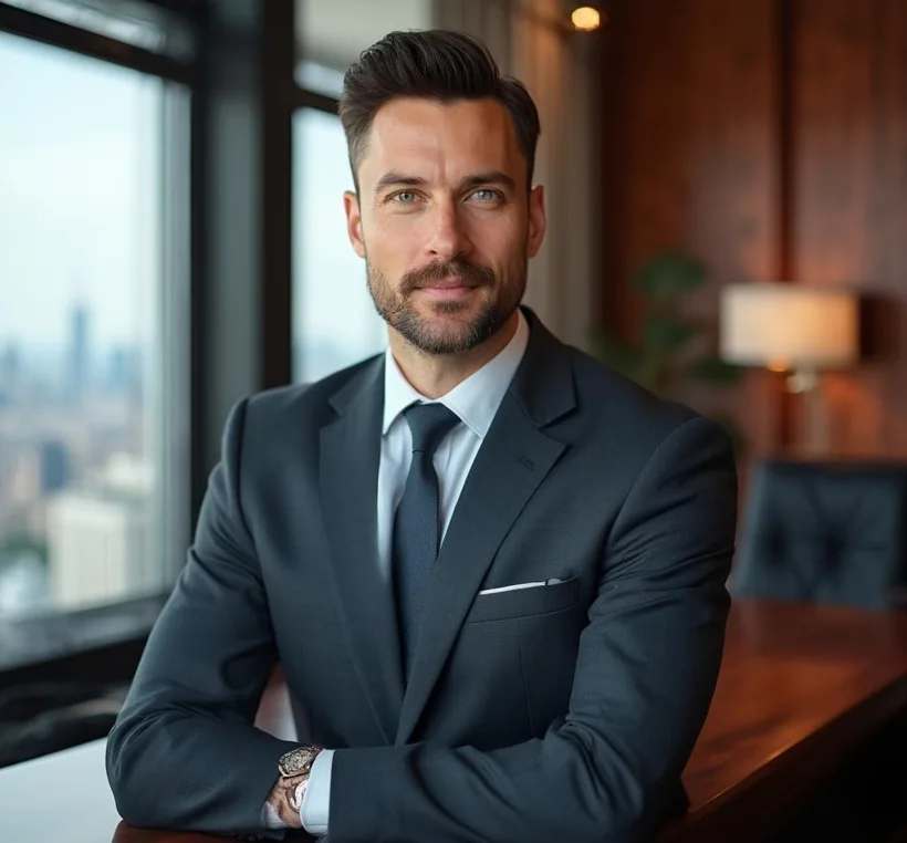 Confident business advisor in a premium setting